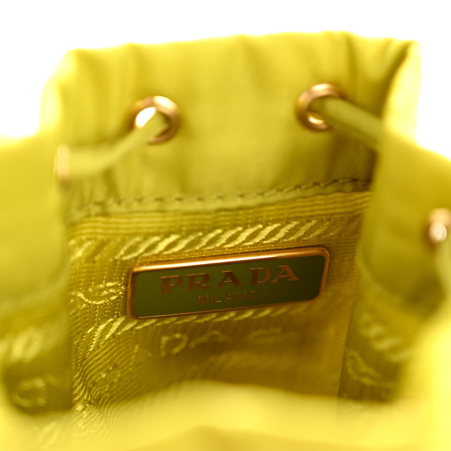 Re-Nylon Saffiano Mini Icon Keychain Charm Edera