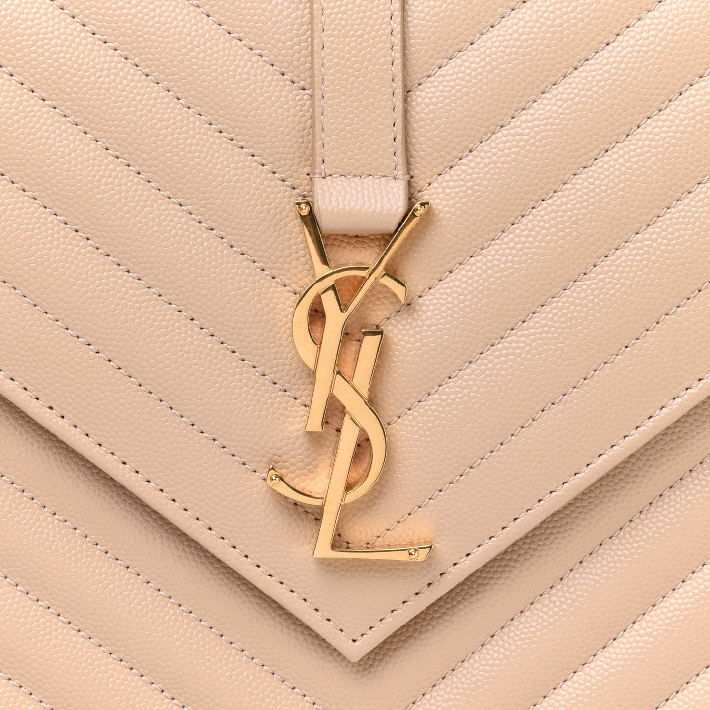 Grain De Poudre Matelasse Chevron Large Monogram Satchel Nude Powder