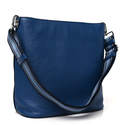 Prada Vitello Phenix Logo Hobo Bluette 3 of 11