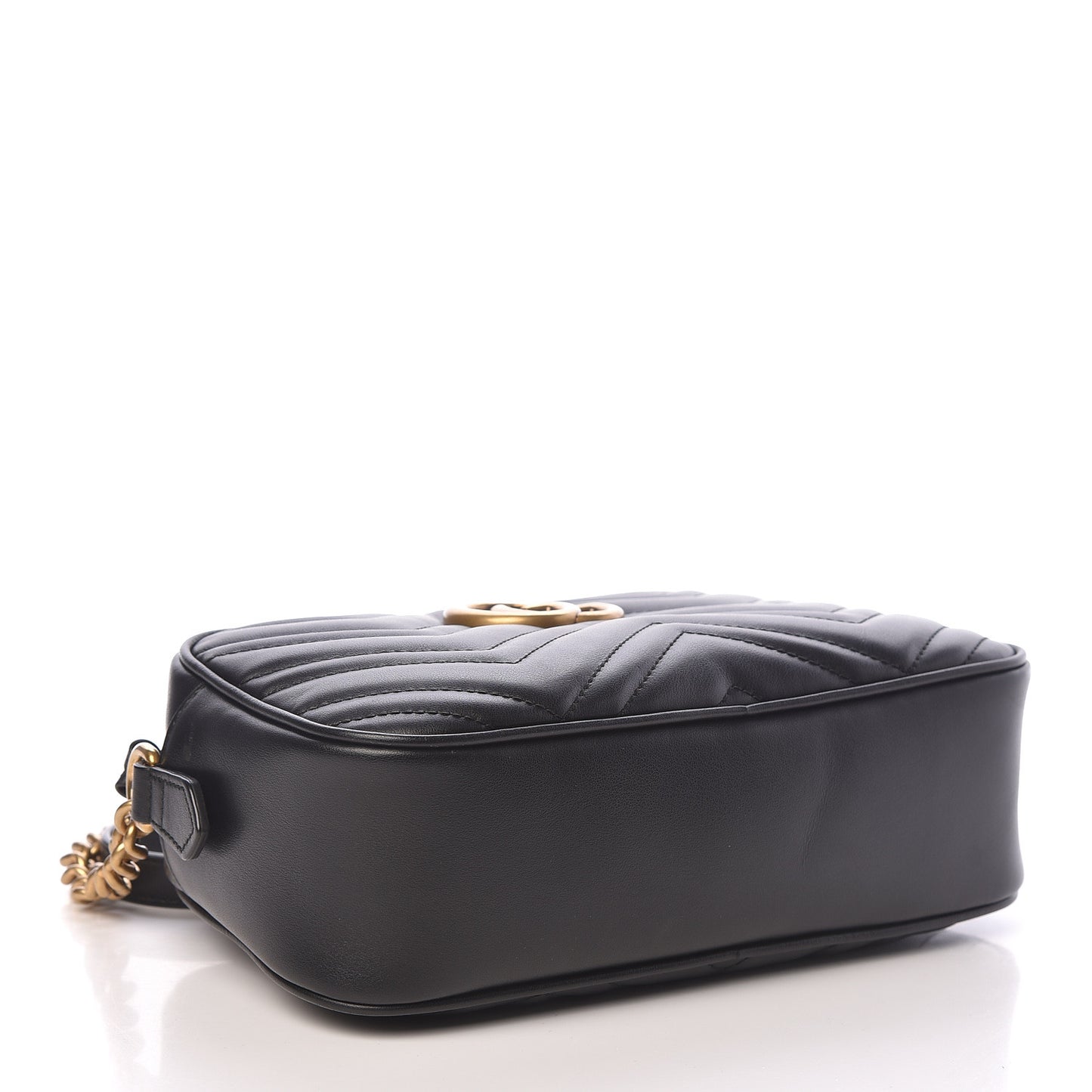 Calfskin Matelasse Small GG Marmont Chain Shoulder Bag Black