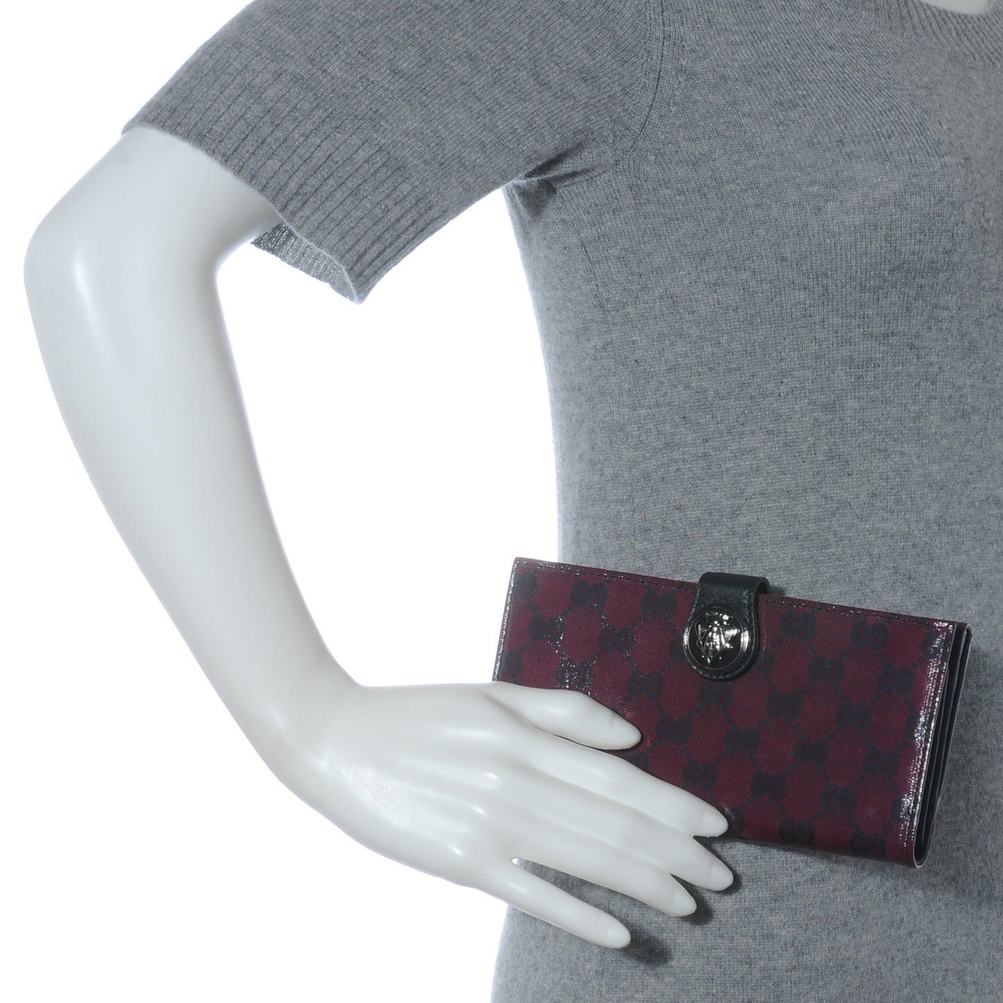Crystal Monogram Hysteria Continental Wallet Light Cherry Black