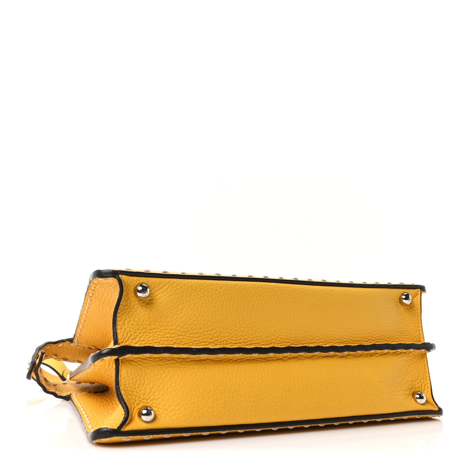 Fendi Vitello Granato Camoscio Selleria Macro Stitchings Medium Peekaboo I SEE U Satchel Mimosa 3 of 9