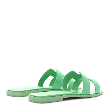 Hermes Epsom Oran Sandals 39 Vert Pomme 4 of 9