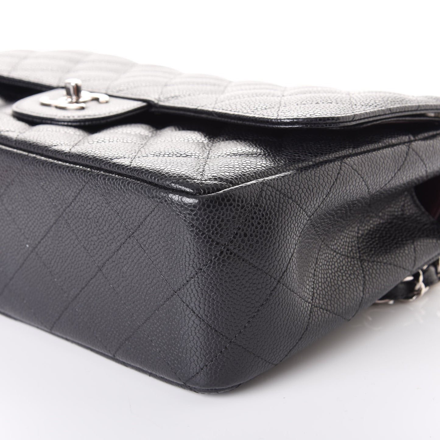 Caviar Quilted Jumbo Double Flap Black
