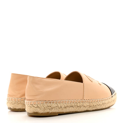 Chanel Lambskin CC Espadrilles 37 Beige Black 4 of 9