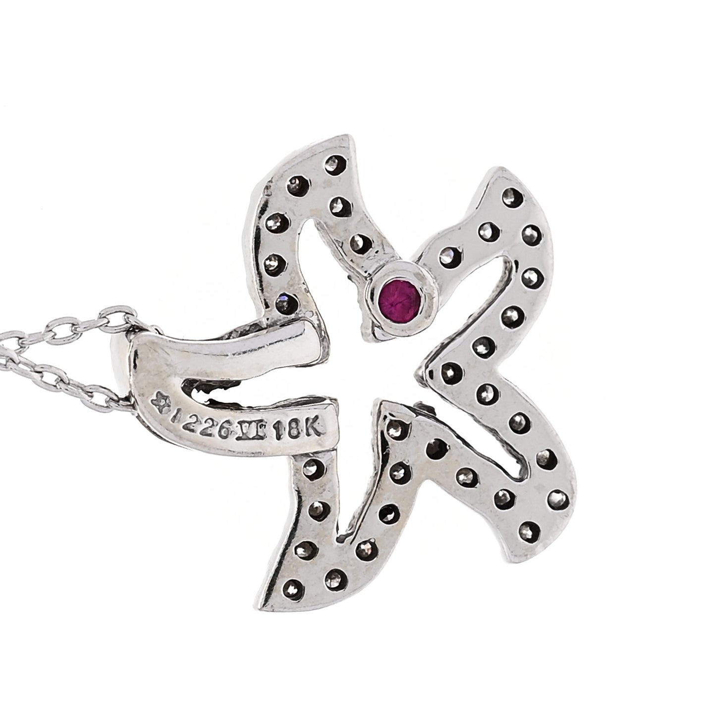 18K White Gold Diamond Tiny Treasures Starfish Pendant Necklace