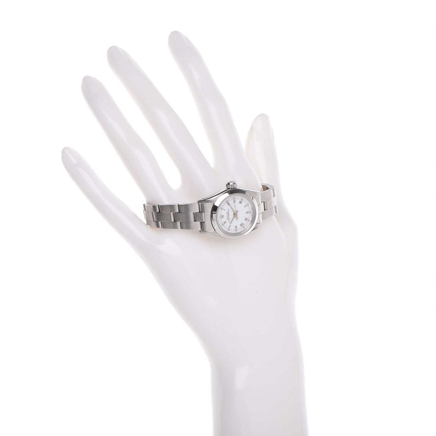 Stainless Steel 24mm Oyster Perpetual Watch White Roman 67180