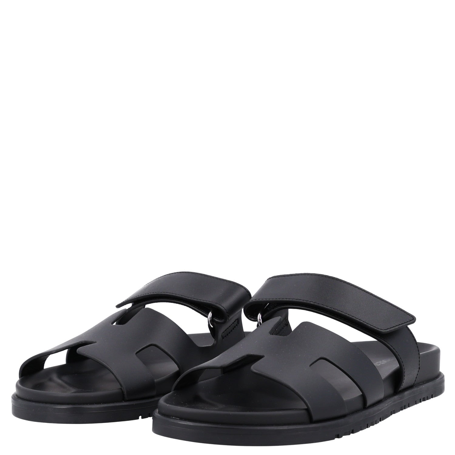 Hermes Calfskin Womens Chypre Sandals 38 Black 3 of 8