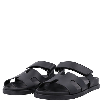 Hermes Calfskin Womens Chypre Sandals 38 Black 3 of 8