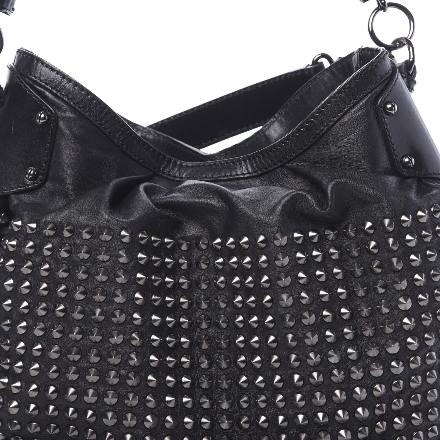 Burberry Prorsum Calfskin Studded Shoulder Bag Black 10 of 13