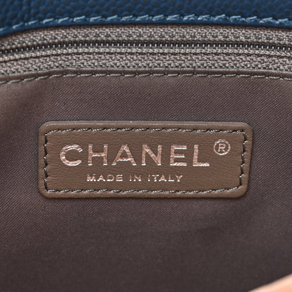 Chanel Caviar Quilted Grand Shopping Tote GST Blue 6 of 8