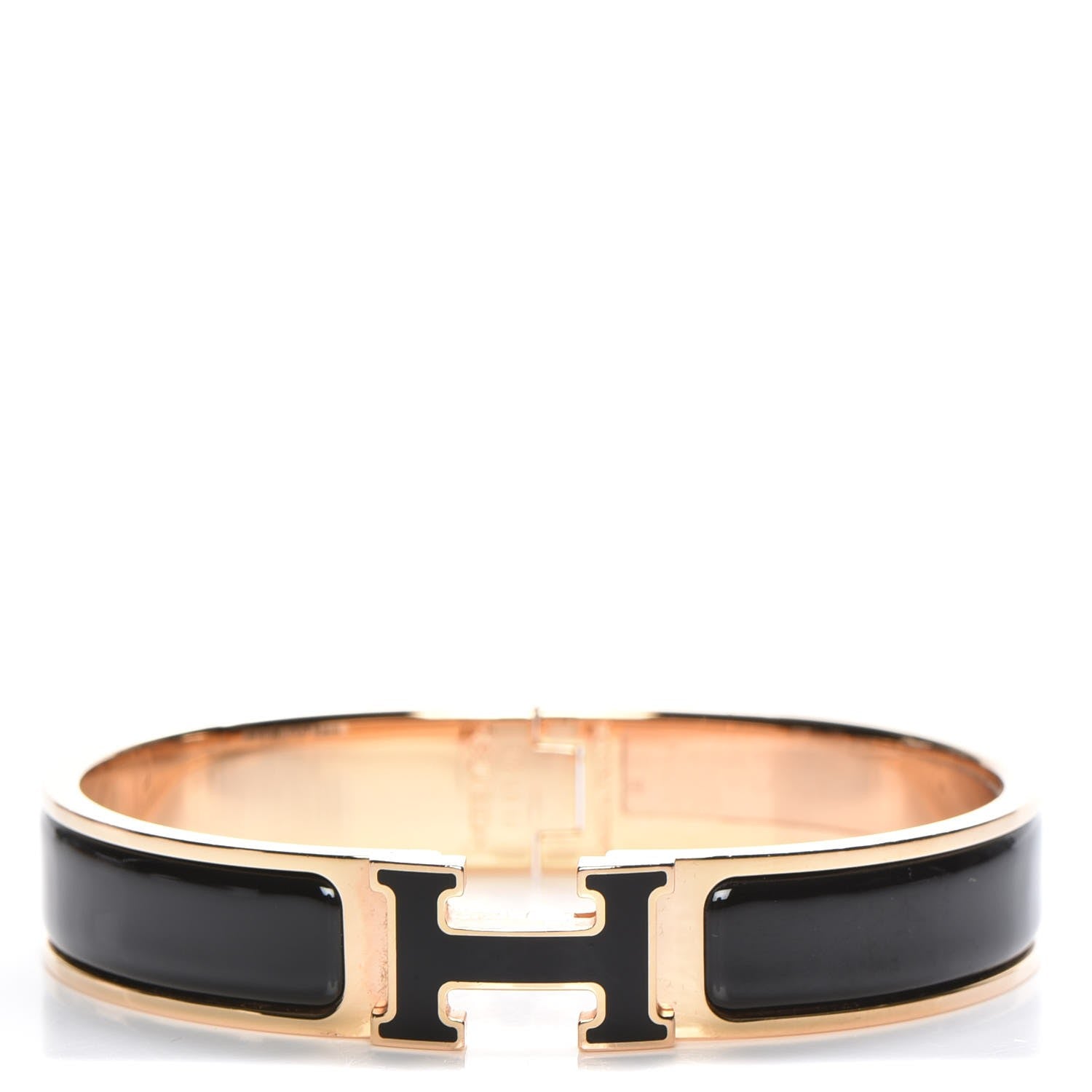 Hermes Enamel Narrow Clic Clac H Bracelet GM Black 1 of 5