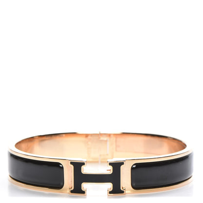 Hermes Enamel Narrow Clic Clac H Bracelet GM Black 1 of 5
