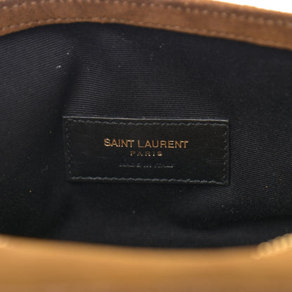 Saint Laurent Suede Monogram Chain Wallet Brown 7 of 13