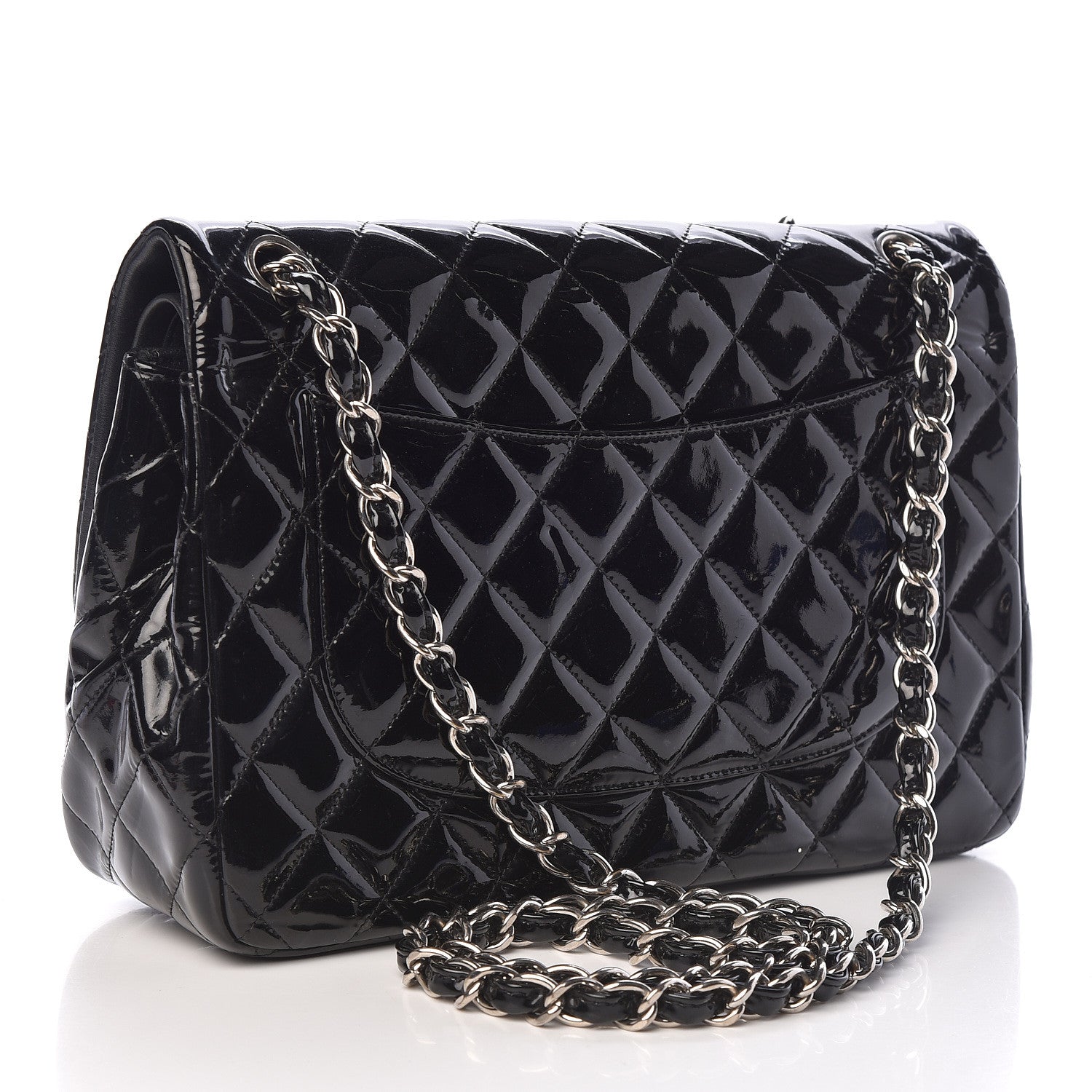 Chanel Patent Quilted Jumbo Double Flap Black 3 of 12