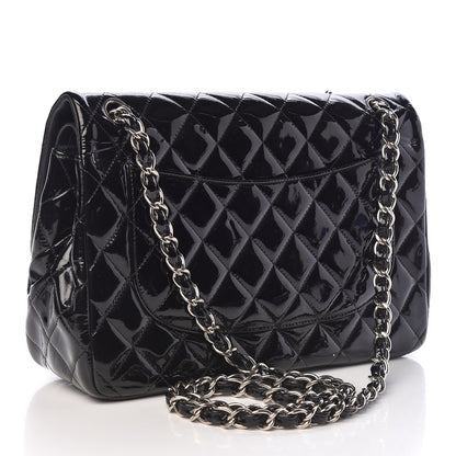 Chanel Patent Quilted Jumbo Double Flap Black 3 of 12