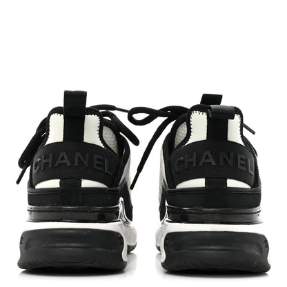 Chanel Suede Calfskin Mixed Fibers CC Sneakers 36.5 White Black 4 of 10