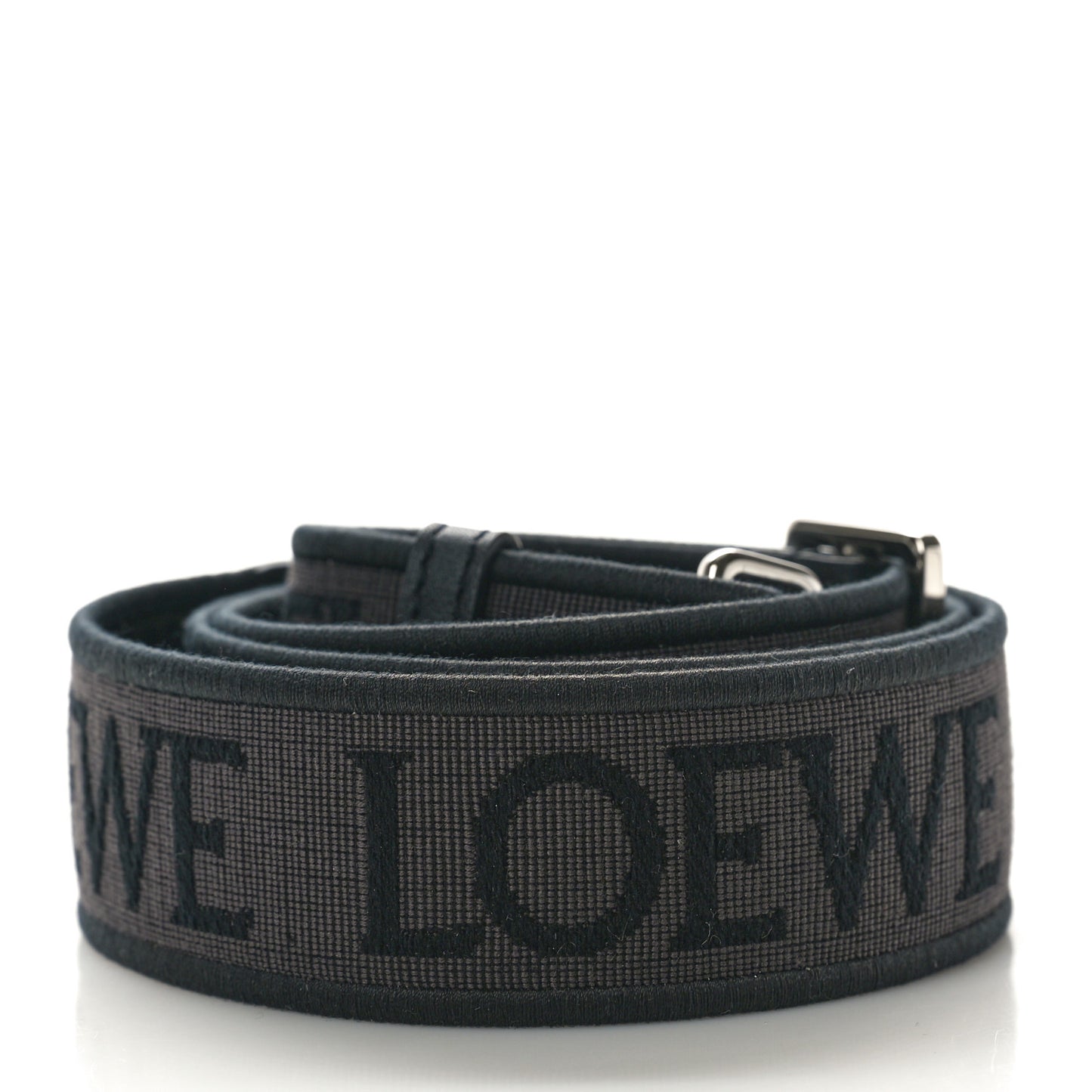 Calfskin Jacquard Anagram Strap Grey Black