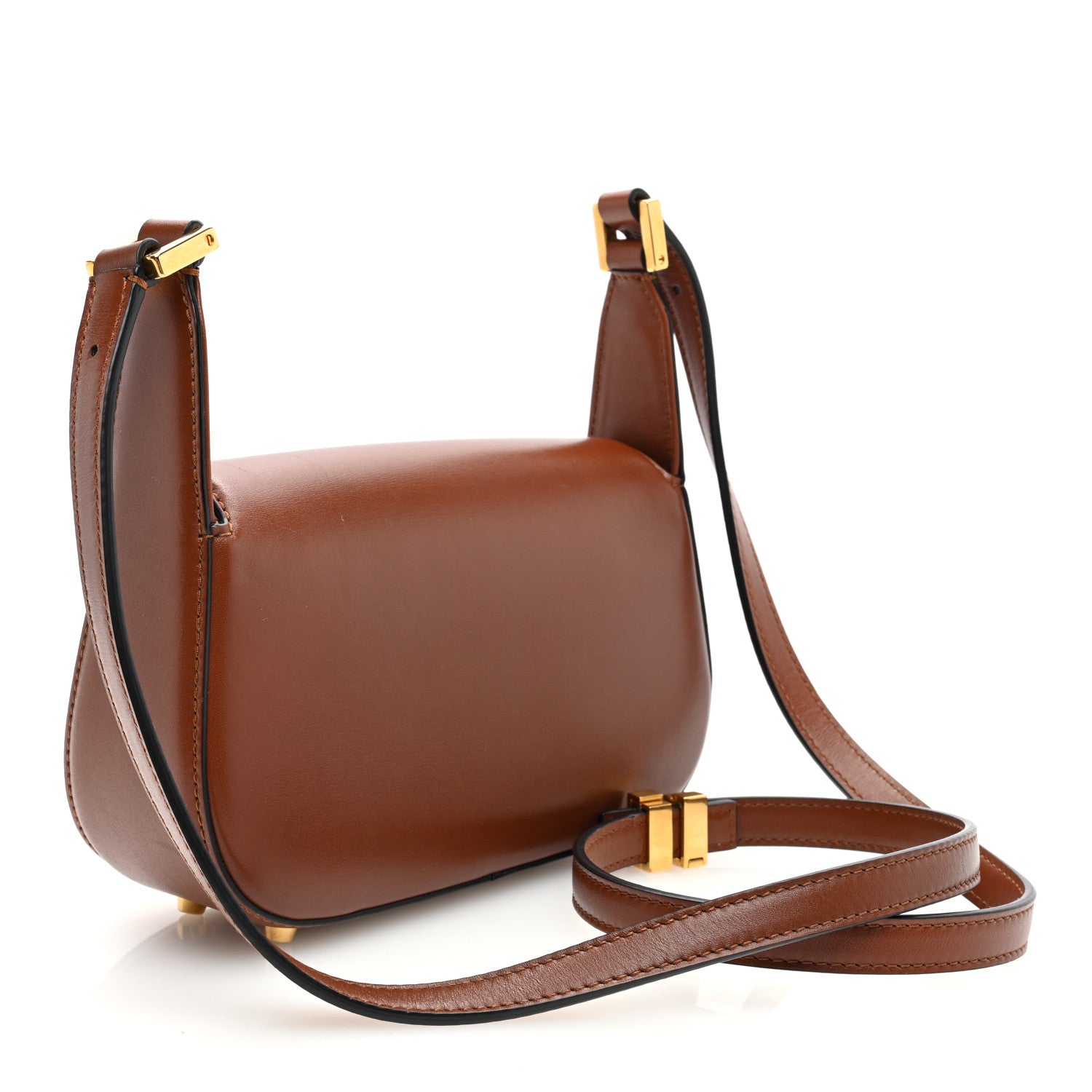 Valentino Garavani Calfskin Small Vlogo Chain Shoulder Bag Saddle