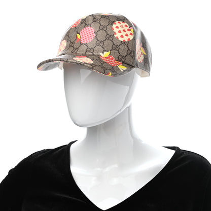 Gucci GG Supreme Monogram Les Pommes Baseball Hat L Beige Multicolor 2 of 10