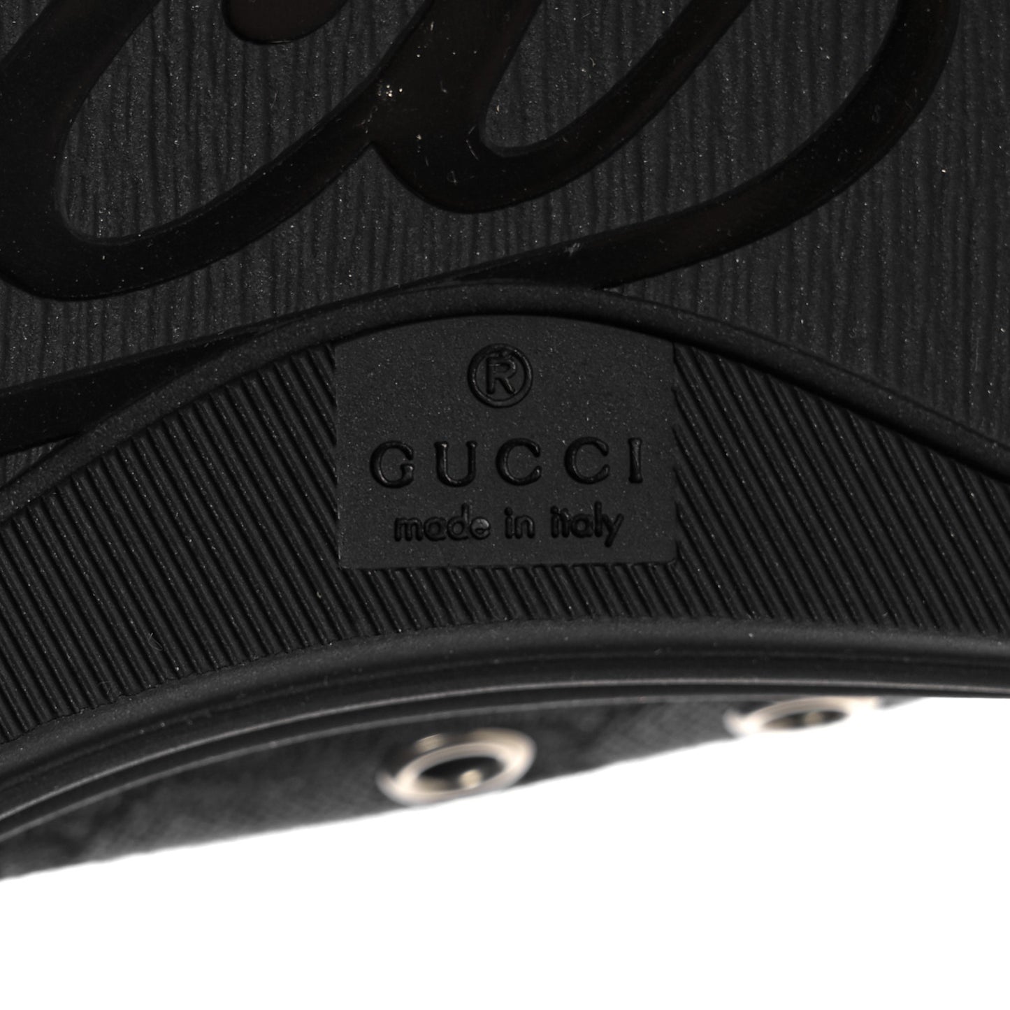 GG Monogram Calfskin Womens Low Top Sneakers 37 Piombo Black