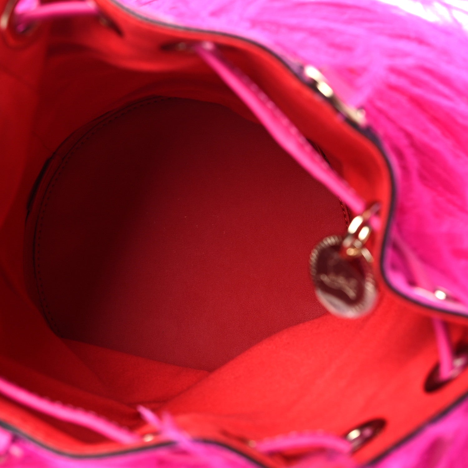 Christian Louboutin Suede Ostrich Marie Jane Bucket Diva 5 of 8