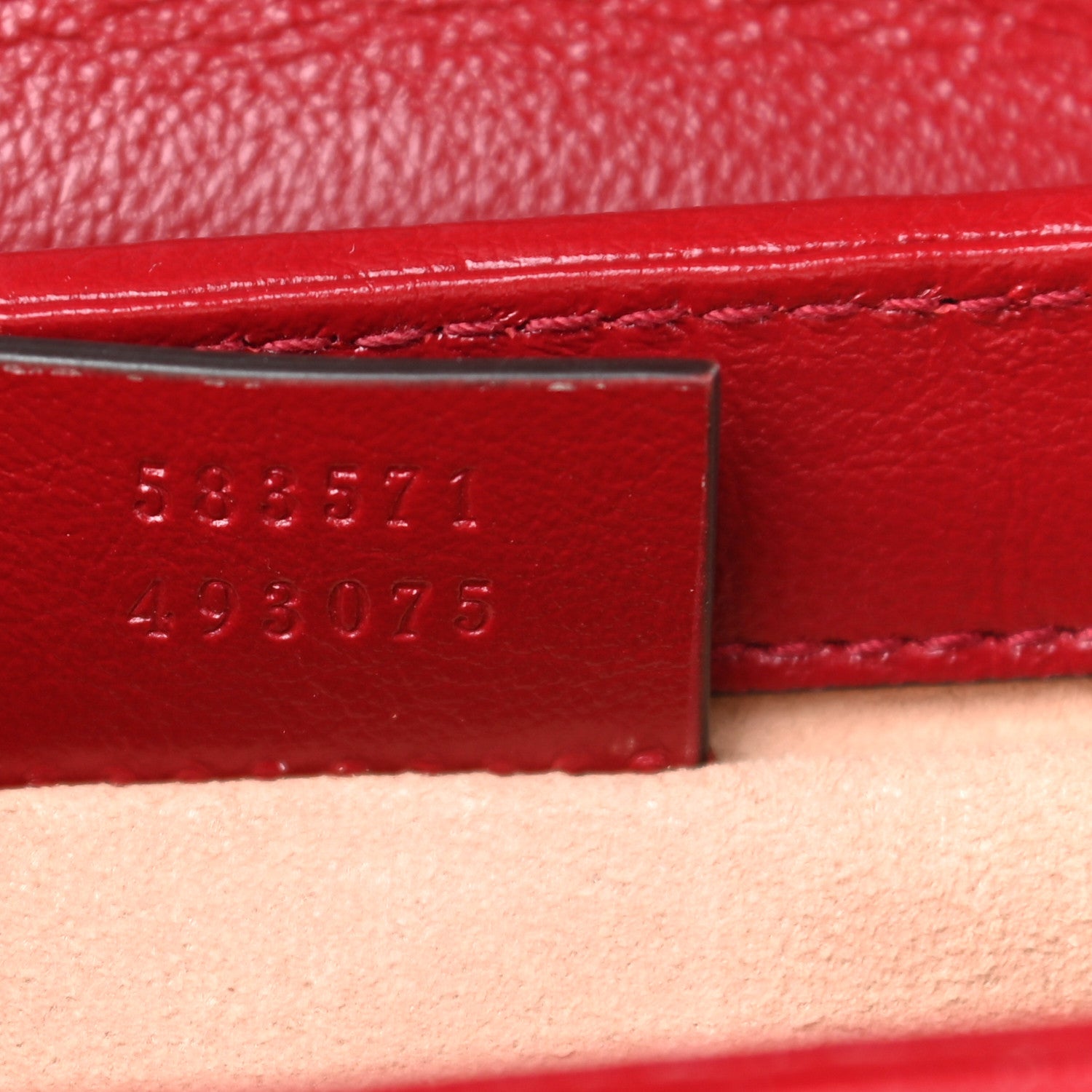 Gucci Monogram Glazed Calfskin Matelasse Diagonal Mini GG Marmont Top Handle Shoulder Bag Beige Ebony New Cherry Red 8 of 12