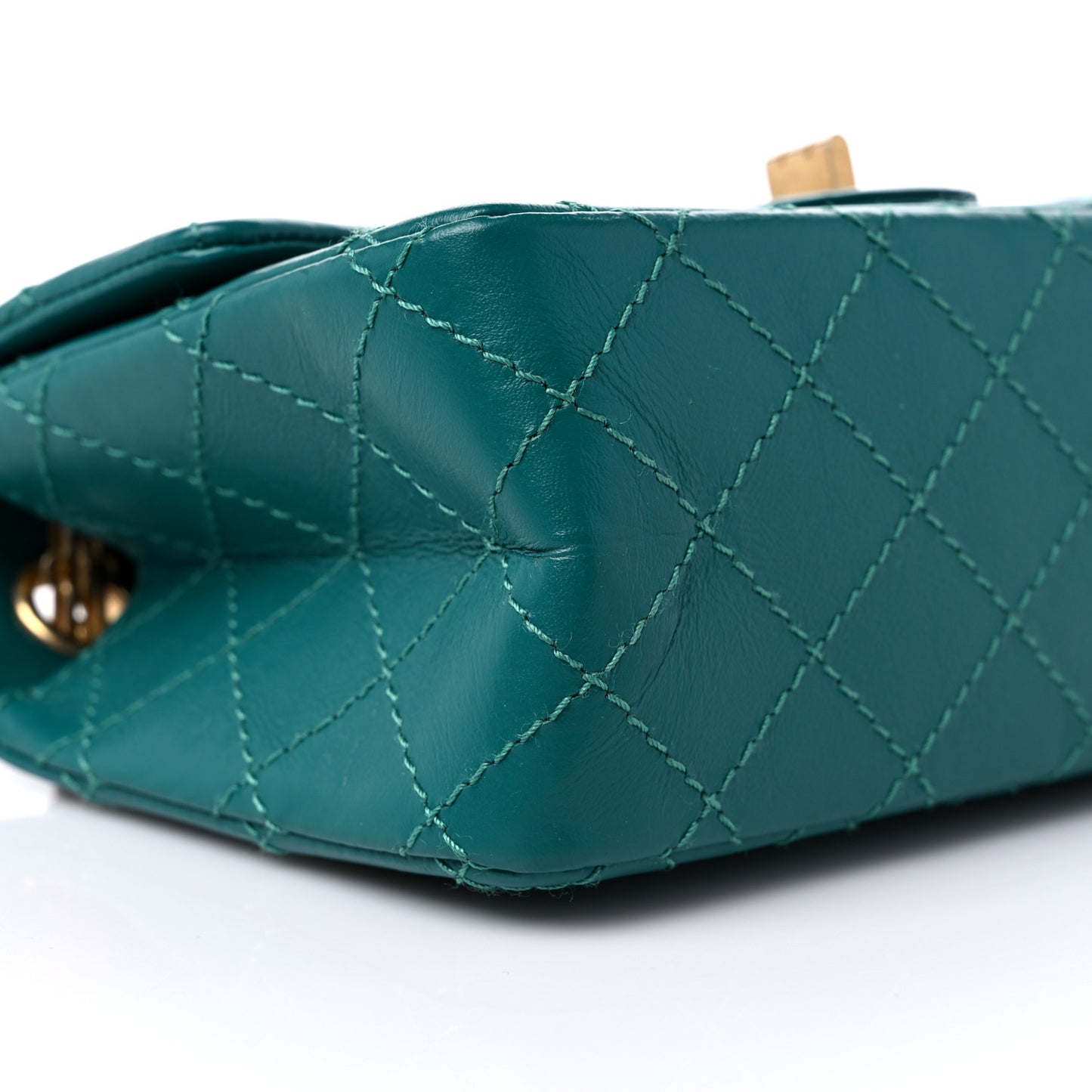 Aged Calfskin Quilted 2.55 Reissue Mini Flap Green