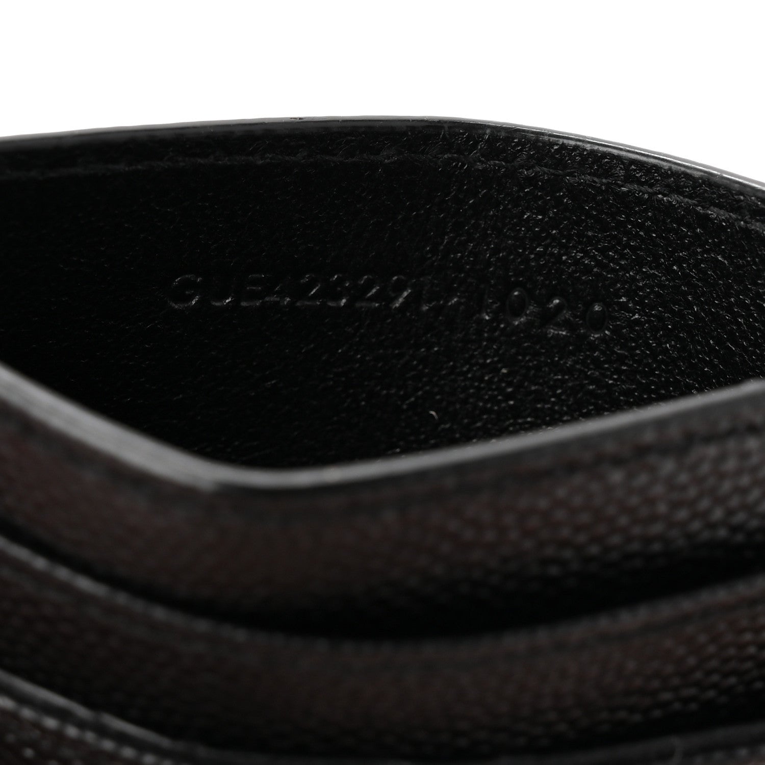 Saint Laurent Grain De Poudre Matelasse Chevron Monogram Credit Card Case Black 7 of 7