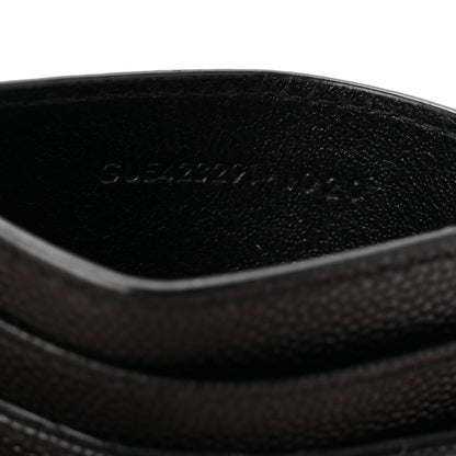 Saint Laurent Grain De Poudre Matelasse Chevron Monogram Credit Card Case Black 7 of 7