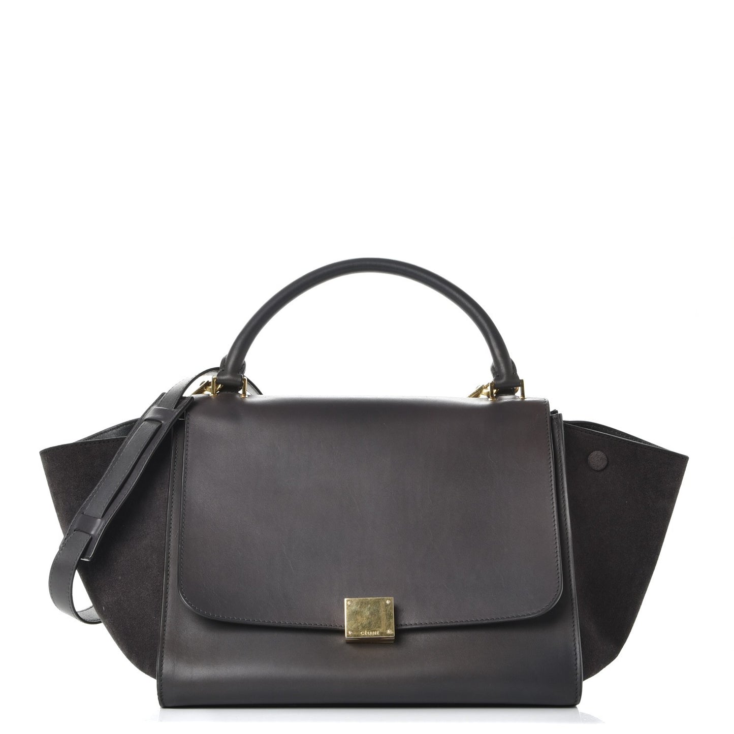 Smooth Calfskin Suede Medium Trapeze Grey