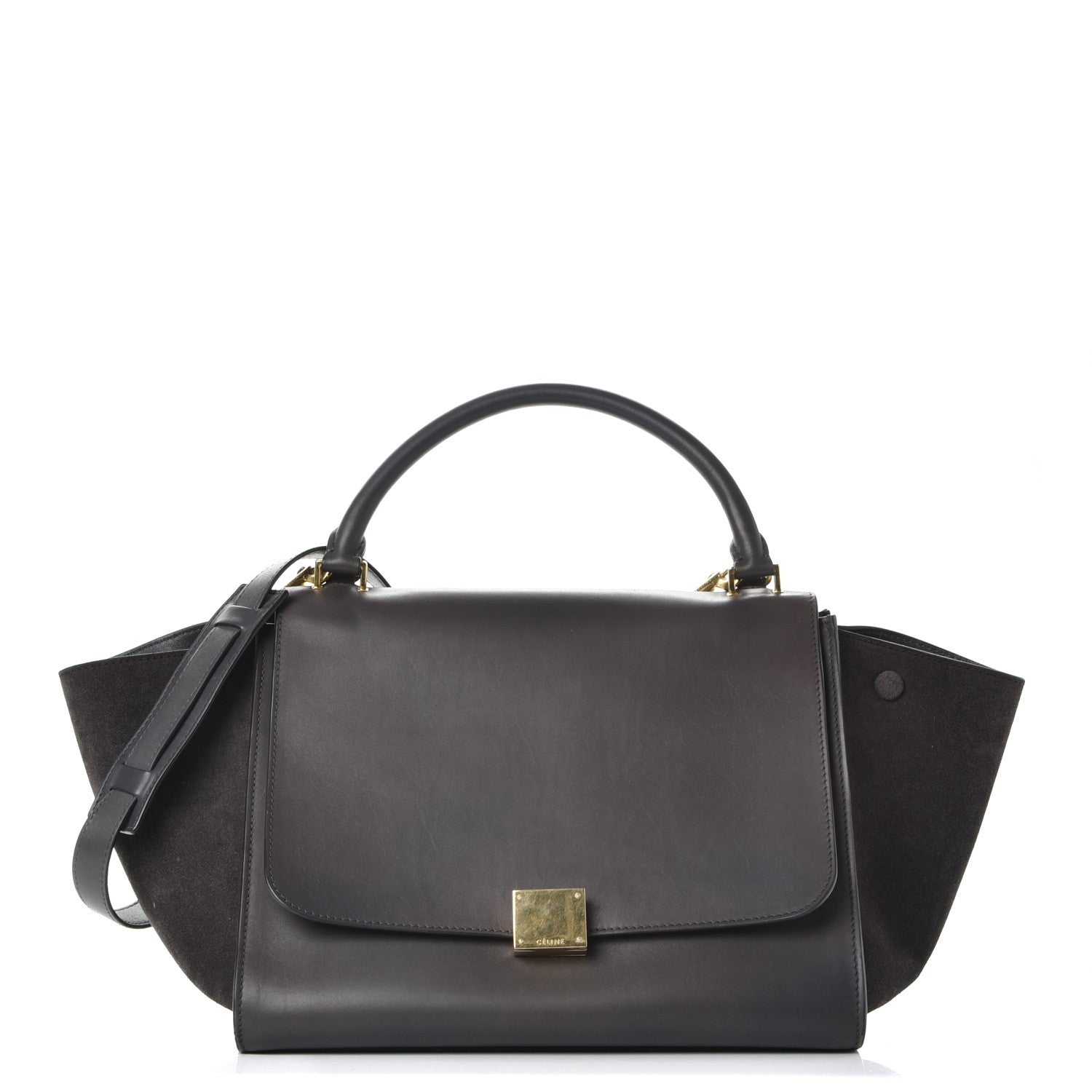 Celine Smooth Calfskin Suede Medium Trapeze Grey 1 of 11