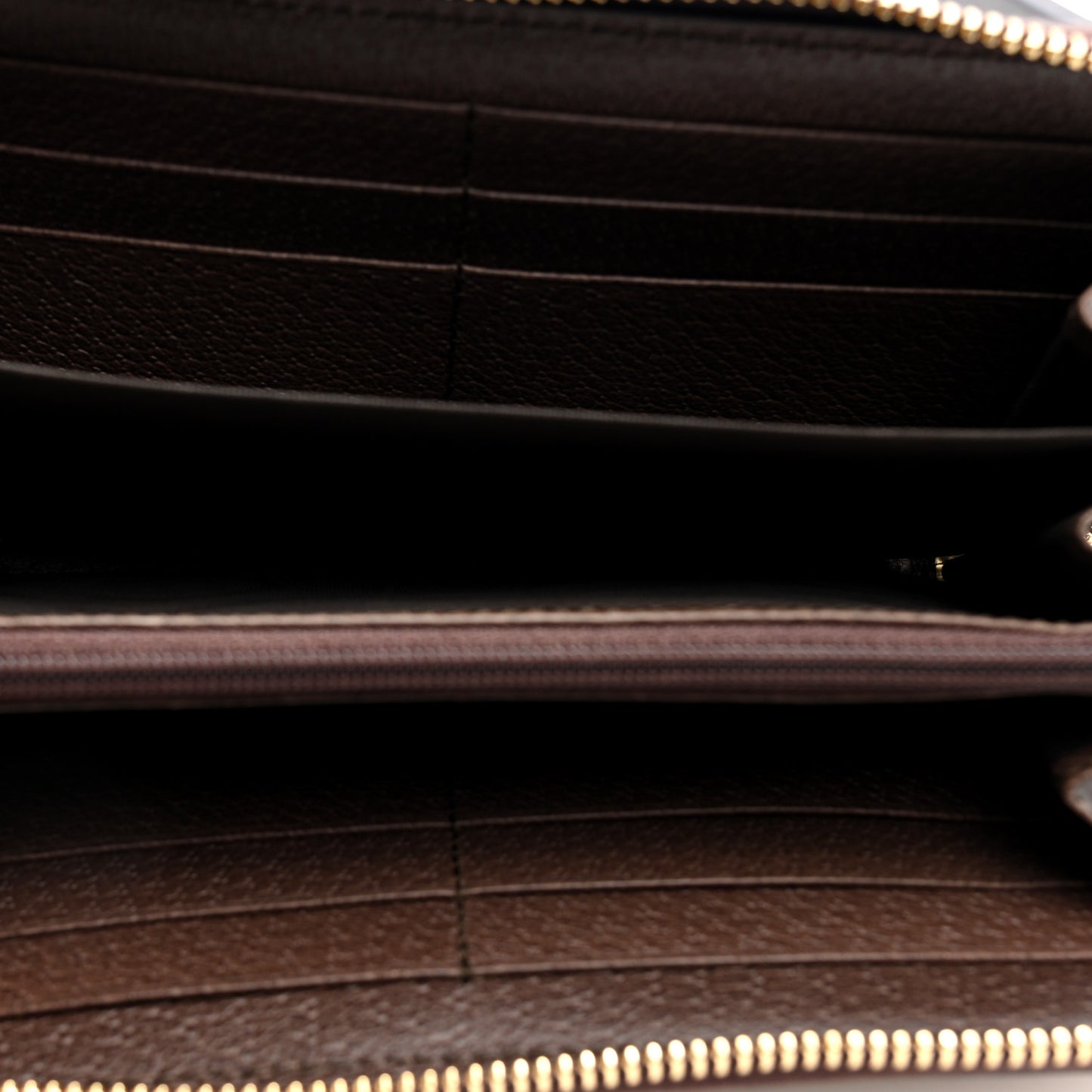 GG Supreme Monogram Web Ophidia Zip Around Wallet Brown