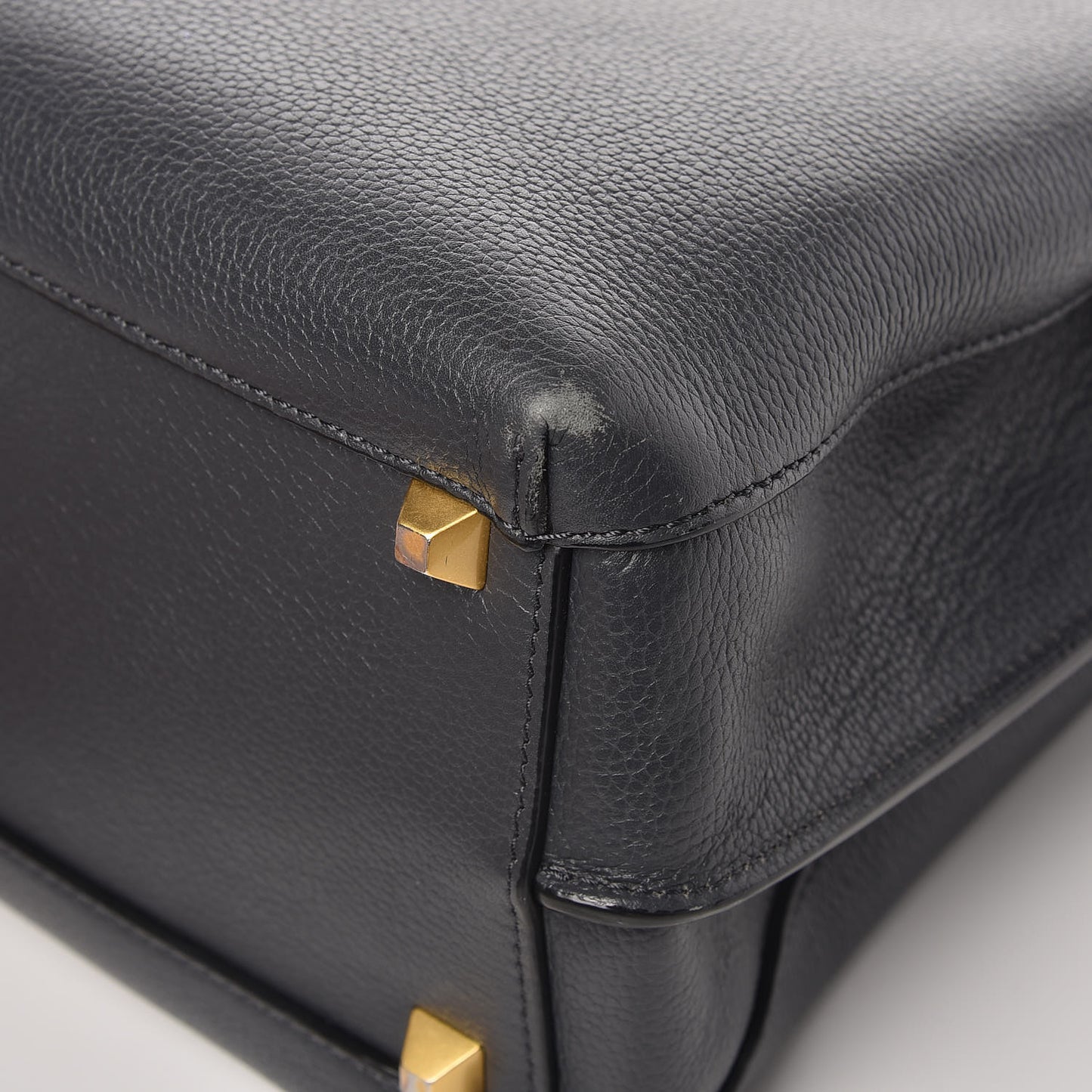 Grained Calfskin Medium Milla Tote Phantom Grey