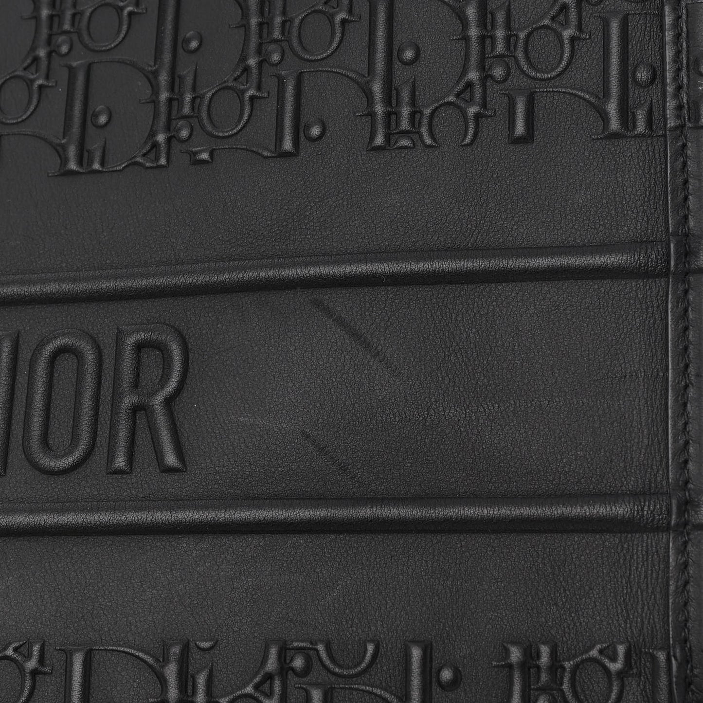 Oblique Calfskin Embossed Large Book Tote Black