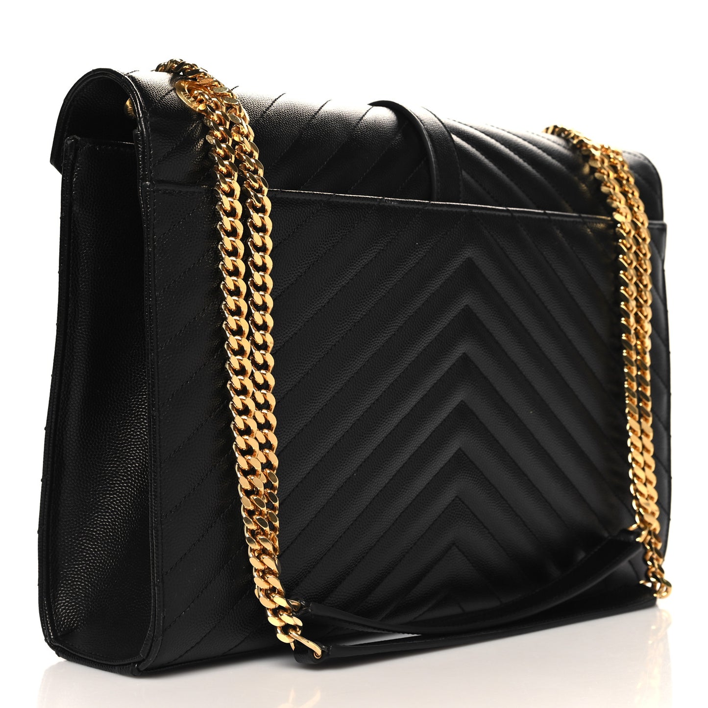 Grain De Poudre Matelasse Chevron Large Monogram Satchel Black
