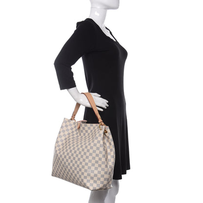 Louis Vuitton Damier Azur Graceful MM Rose Ballerine 2 of 10