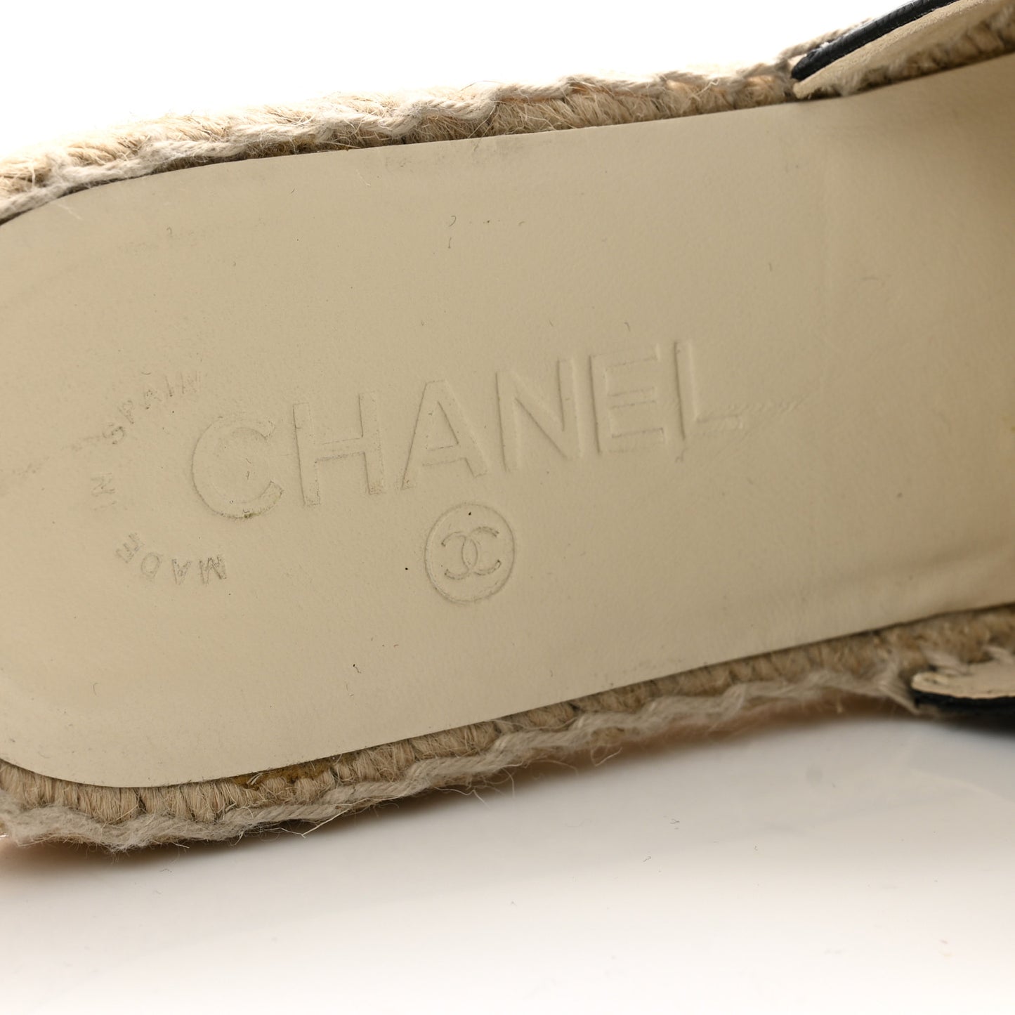 Goatskin Patent Calfskin CC Espadrille Mules 40 Black