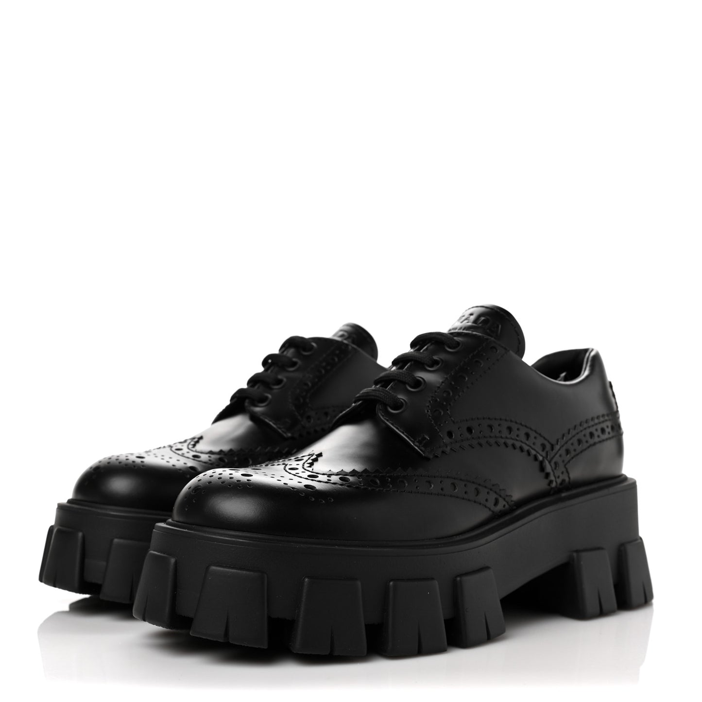 Spazzolato Rois Brogue Monolith 55mm Derby Loafers 37.5 Black