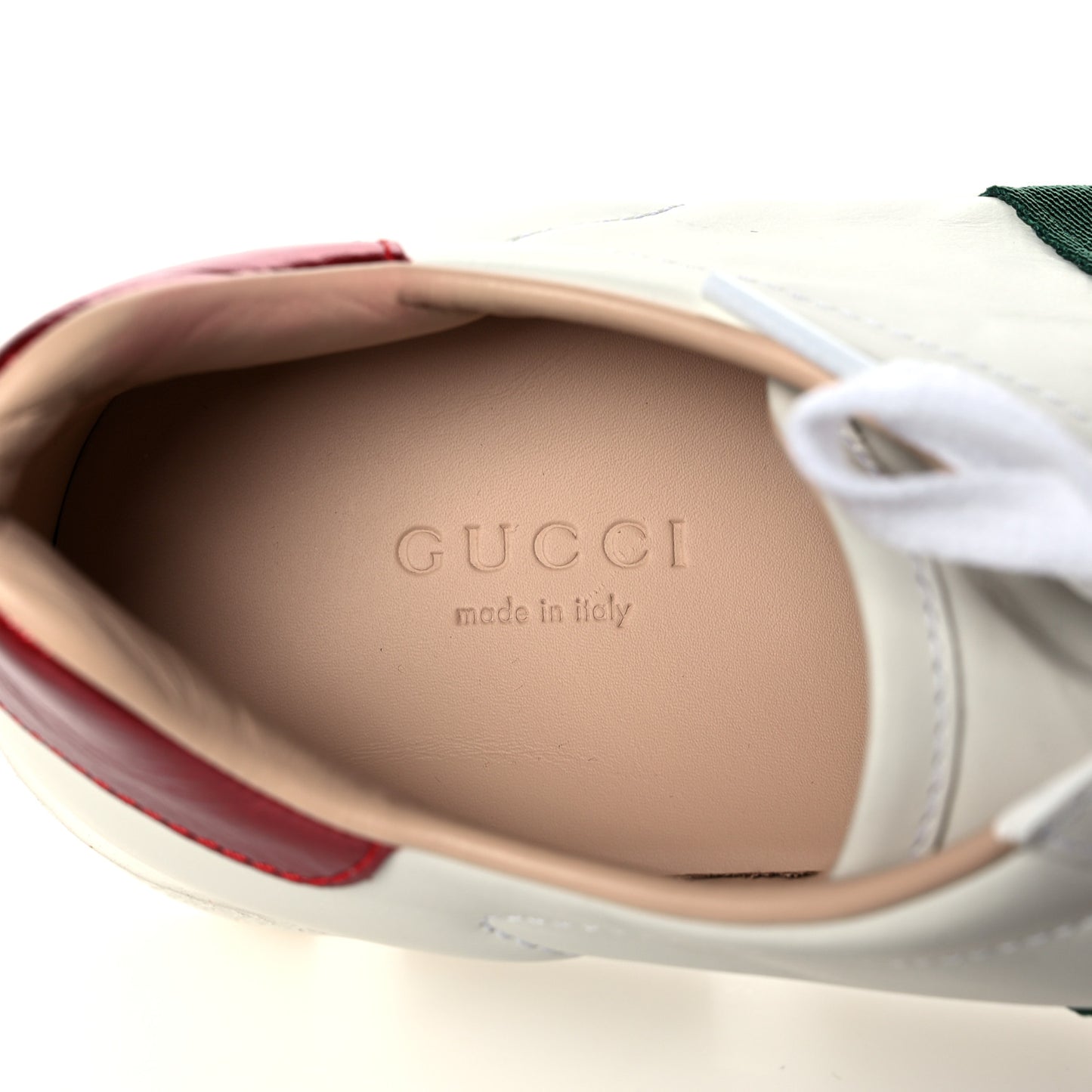 Calfskin Web Bee Embroidered Womens Ace Platform Sneakers 36.5 White