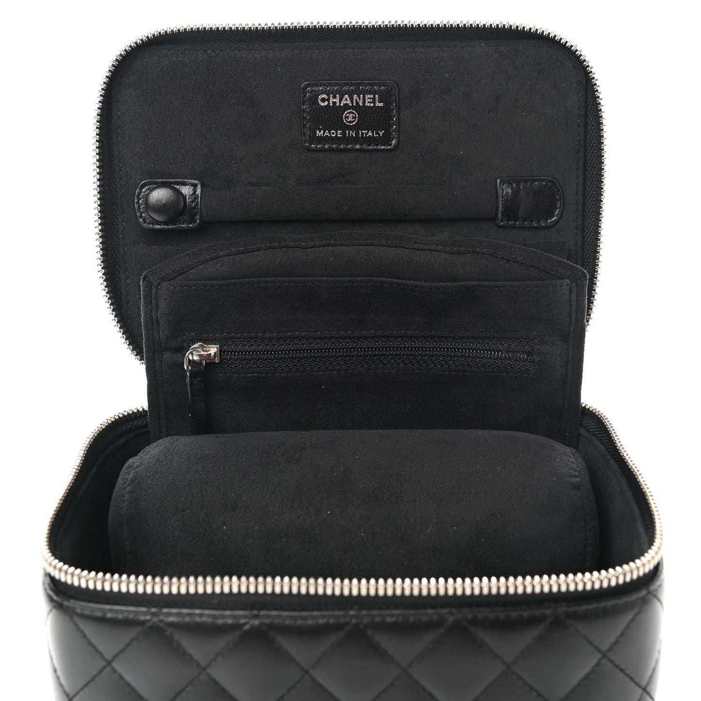 Lambskin Quilted Jewelry Case Black