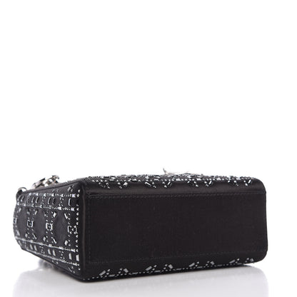 Christian Dior Satin Crystal Cannage Mini Lady Dior Black 4 of 10