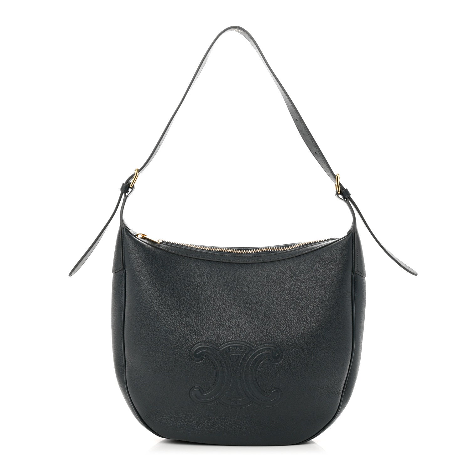 Celine Calfskin Triomphe Heloise Shoulder Bag Slate Grey 1 of 12