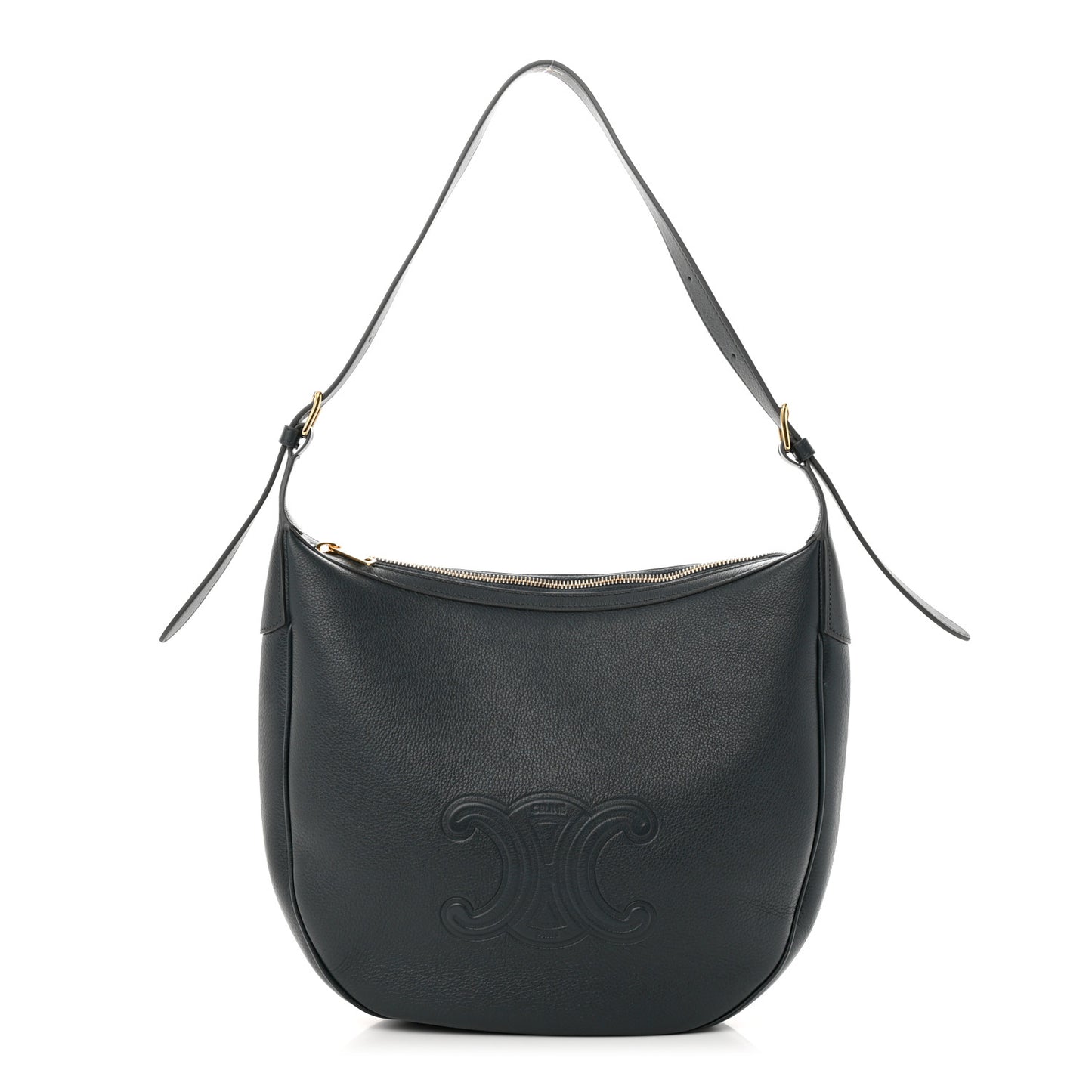 Calfskin Triomphe Heloise Shoulder Bag Slate Grey