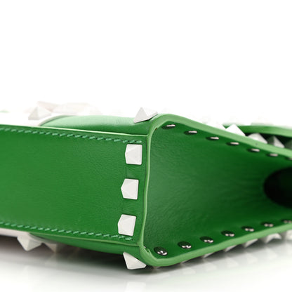 Valentino Garavani Vitello Colorblock Medium Free Rockstud Flip Lock Crossbody Bag Peppermint White 10 of 10