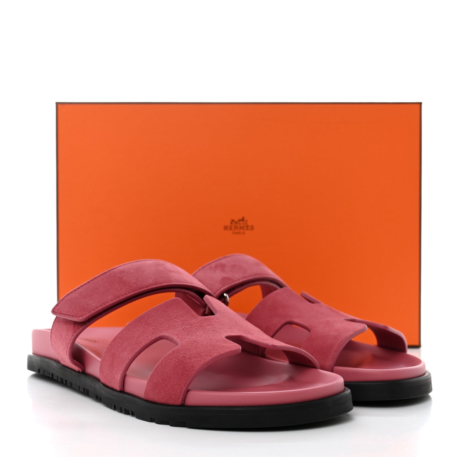 Hermes Suede Goatskin Womens Chypre Sandals 40 Rose Aphrodite 9 of 9