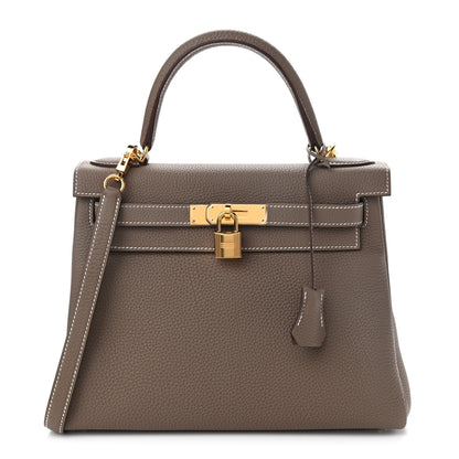 Hermes Togo Kelly Retourne 28 Etoupe 1 of 9