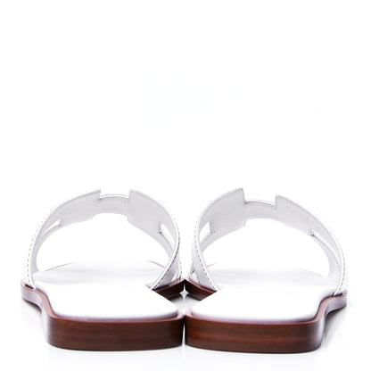 Hermes Box Calfskin Oran Sandals 36.5 White 4 of 6