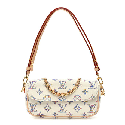 Louis Vuitton Monogram Tweed Jacquard Ivy Wallet On Chain Multicolor White 1 of 9