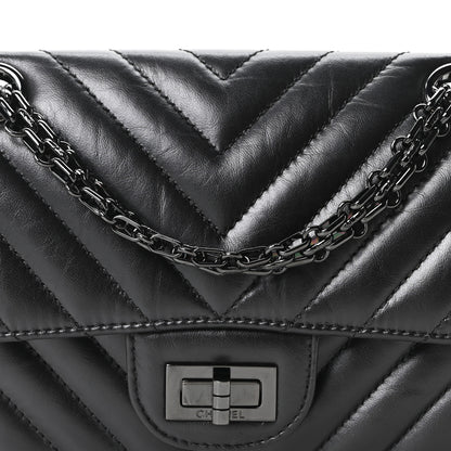 Chanel Aged Calfskin Chevron Quilted 2.55 Reissue Mini Flap So Black 8 of 11